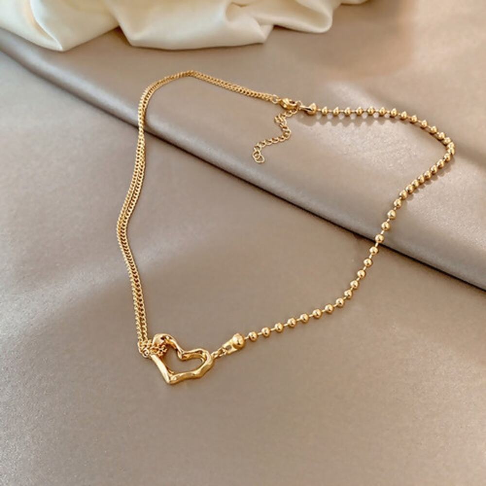 Gold Plated Stainless Steel Heart Necklace